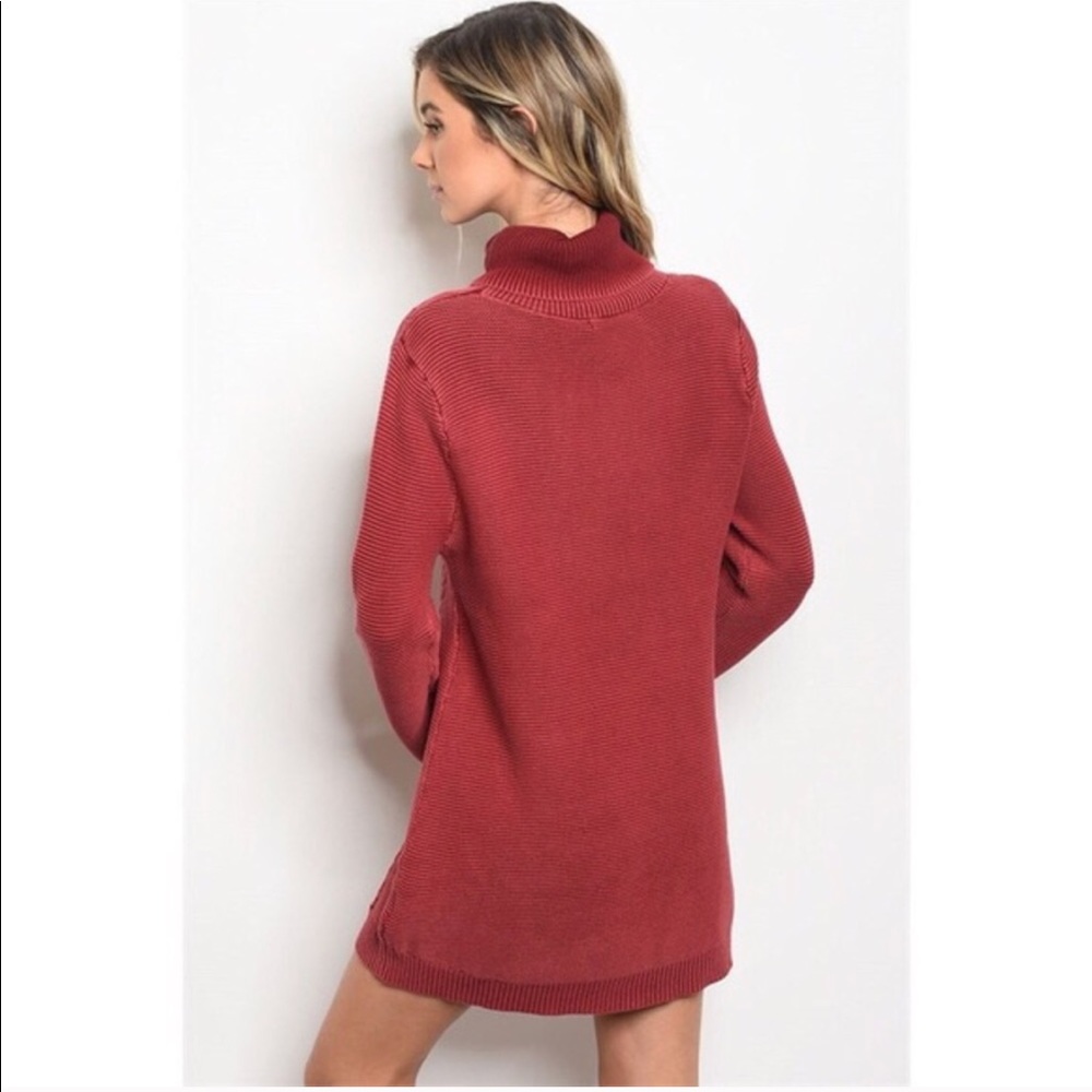 LAST ONE ❤️ Red Turtleneck Sweater Dress - Picture 2 of 4